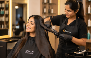 keratin treatment in Flinkho salon
